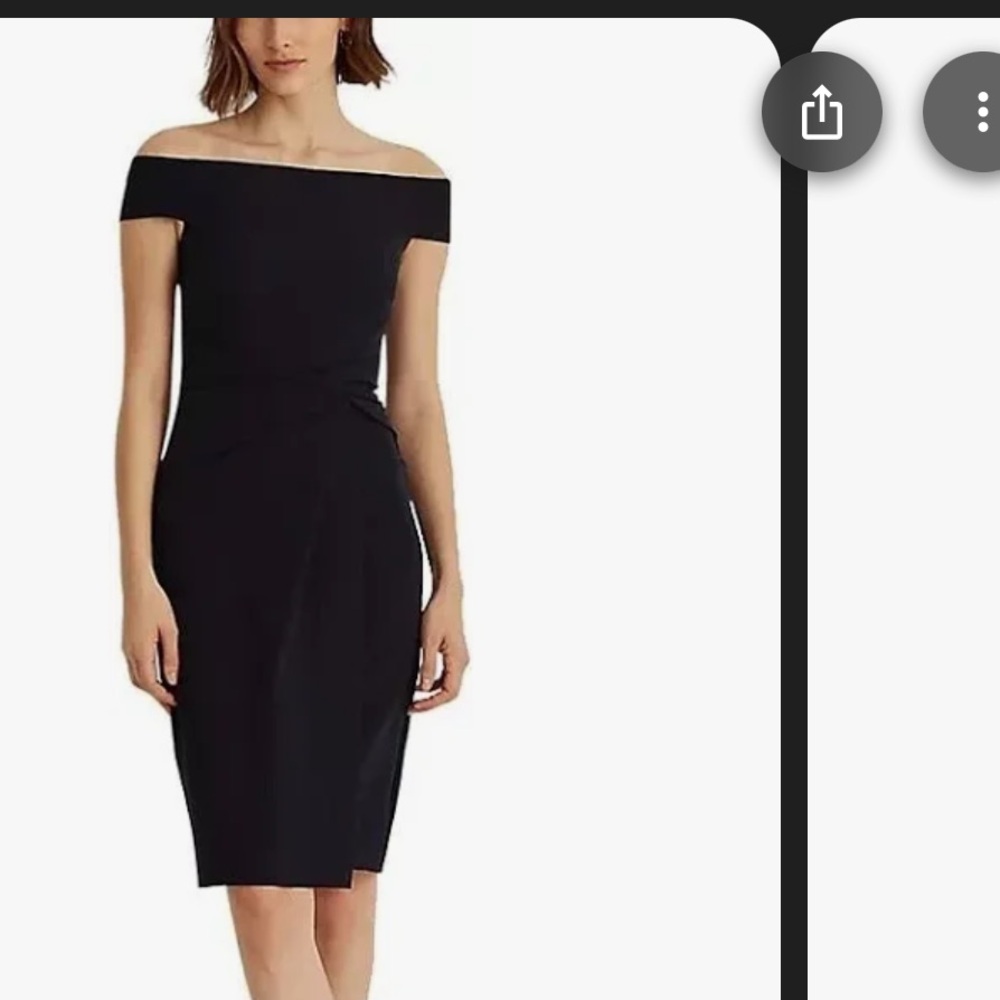 Ralph Lauren Black Off the Shoulder Cocktail Dress